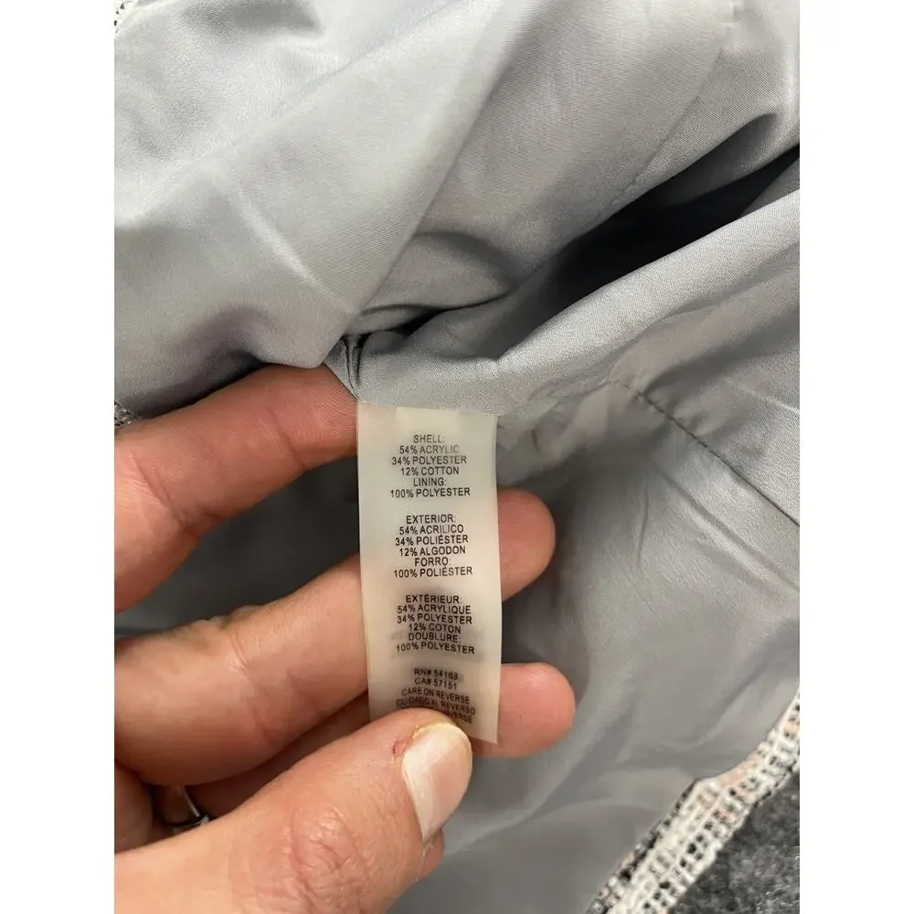 Karl Lagerfeld Blazer Jacket Women 6 White Full Zip Sport Coat Long Sleeve N299